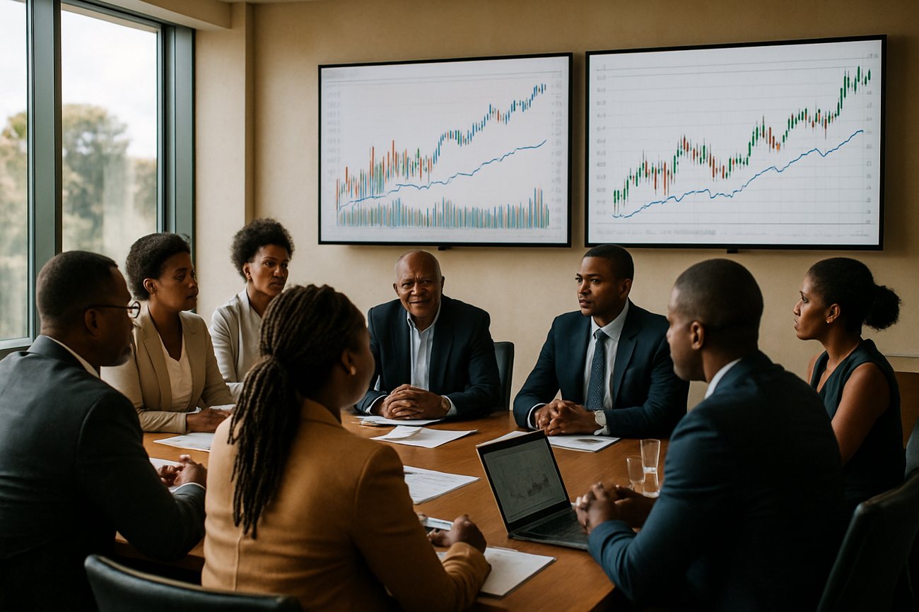 Investors reviewing performance